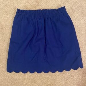 Jcrew royal blue scalloped skirt